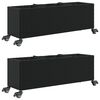 vidaXL Pflanzk&uuml;bel mit Rollen 2 Stk. Schwarz 107x32x38 cm Poly Rattan