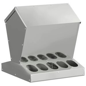 vidaXL H&uuml;hnerf&uuml;tterer Silber 40 x 40 x 45 cm Verzinkter Stahl