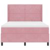 vidaXL LED Boxspringbett mit Matratze Argyle Rosa 160 x 200 cm Samt