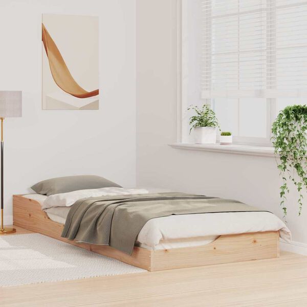 vidaXL Bettrahmen Braun 80 x 220 cm Massives Kiefernholz