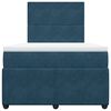 vidaXL Boxspringbett mit Matratze Blau 120x190 cm Samt