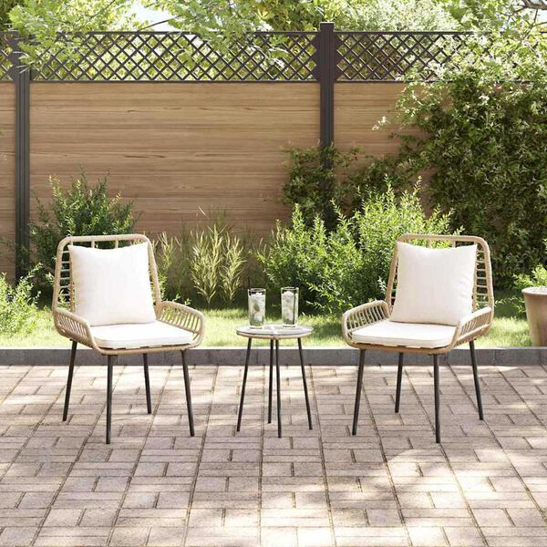 vidaXL Garten Essgruppe 3 pcs Braun und Schwarz und Creme