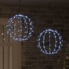 vidaXL Ball mit 192 LEDs 2 pcs Kaltwei&szlig; 40,5 x 40,5 x 42 cm Metall
