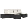vidaXL Gartensofa-set mit Kissen 6 pcs Schwarz Poly-Rattan