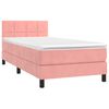 vidaXL Boxspringbett mit Matratze & LED Rosa 90x200 cm Samt