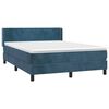vidaXL Boxspringbett mit Matratze Dunkelblau 140x190 cm Samt