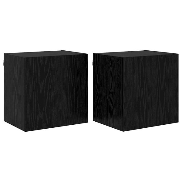 vidaXL TV-Wandregale 2 pcs Schwarz Eichen-Optik 40,5x30x40cm