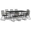 vidaXL 9-tlg. Garten-Essgruppe Schwarz PVC Rattan