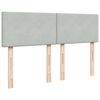 vidaXL Boxspringbett mit Matratze Hellgrau 140x200 cm Samt