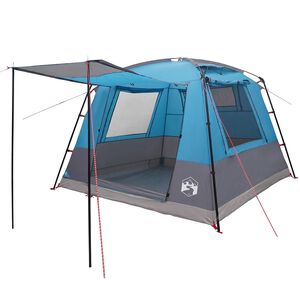 vidaXL Partyzelt 10 Personen Blau 185T Polyester mit PU-Beschichtung