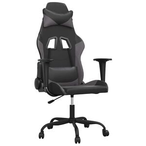 vidaXL Gaming-Stuhl Schwarz und Grau Kunstleder