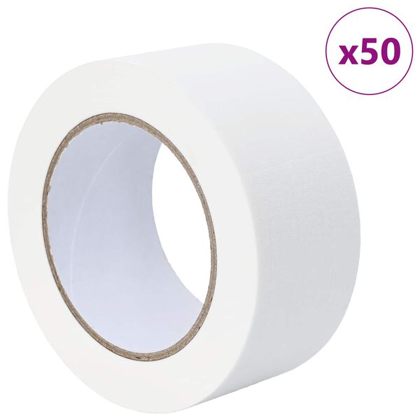 vidaXL Malerklebeb&auml;nder 50 pcs Wei&szlig; 50mm x 50m Papier