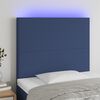 vidaXL LED Kopfteil Blau 90x5x118/128 cm Stoff