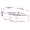 vidaXL Massivholzbett ohne Matratze Wei&szlig; 75x190 cm Kiefernholz