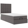 vidaXL Ottoman-Bett mit Matratze & LEDs Grau 80x200 cm Kunstleder
