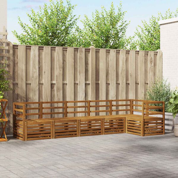 vidaXL Sofagarnituren 6 pcs Natur Massivholz Akazie