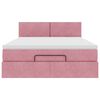 vidaXL Ottoman-Bett mit Matratze Rosa 140x190 cm Samt