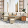 vidaXL Gartensofa-set mit Kissen 11 pcs Beige und Creme Poly-Rattan