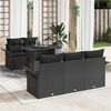 vidaXL Gartensofa-set mit Kissen 6 pcs Schwarz Poly Rattan