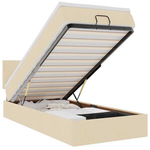 vidaXL Ottoman-Bett mit Matratze Creme 90x190 cm Stoff