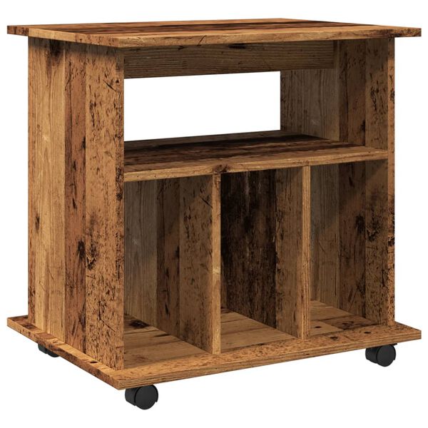 vidaXL Rollcontainer Altholz-Optik 60x45x60 cm Holzwerkstoff