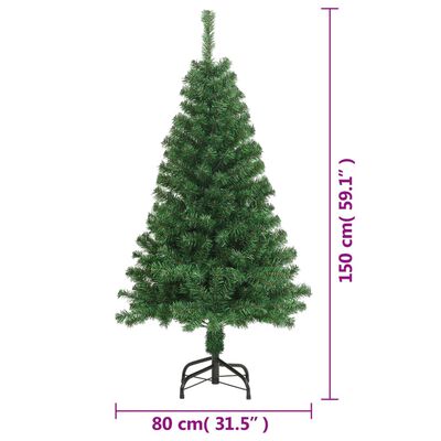 vidaXL Künstlicher Weihnachtsbaum mit Dicken Zweigen Grün 150 cm PVC