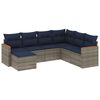 vidaXL 7-teiliges Gartensofa-Set mit Kissen, grau, Polyrattan