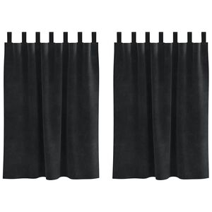 vidaXL Verdunkelungsvorh&auml;nge 2 pcs Schwarz 140 x 140 cm Samt