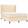 vidaXL Boxspringbett mit Matratze Creme 140x190 cm Stoff