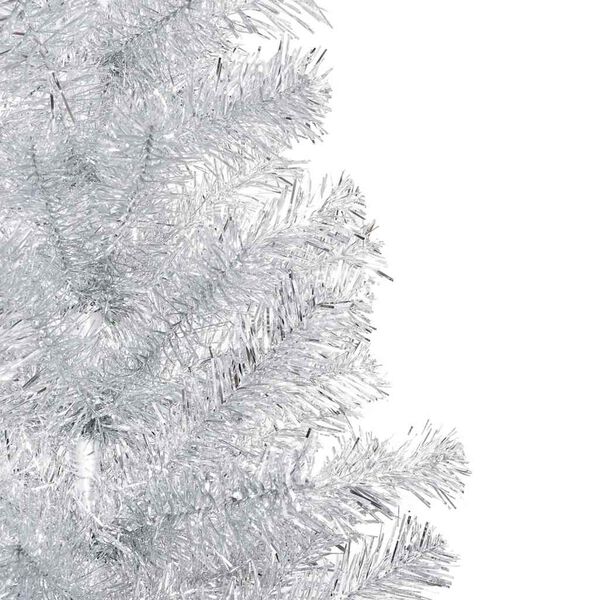 vidaXL K&uuml;nstlicher Weihnachtsbaum Beleuchtung & Kugeln Silber 210 cm