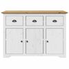 vidaXL Sideboard BODO Weiß und Braun 115,5x44x80 cm Massivholz Kiefer