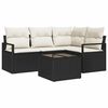 vidaXL Sofa Set 5 stk. Schwarz [Synthetisch]: Poly Rattan