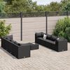 vidaXL 9-tlg. Garten-Lounge-Set mit Kissen Schwarz Poly Rattan