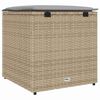 vidaXL Kissenbox mit Speicher Beige 50 x 50 x 50 cm Poly-Rattan
