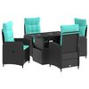 vidaXL Outdoortisch-Set 5 stk. Poly-Rattan