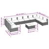 vidaXL 11-tlg. Garten-Lounge-Set mit Kissen Poly Rattan Grau