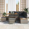 vidaXL Gartensofa-set mit Kissen mit Speicher 8 pcs Grau Poly Rattan