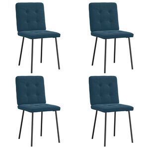 vidaXL Esszimmerst&uuml;hle 4 Stk. Blau Samt