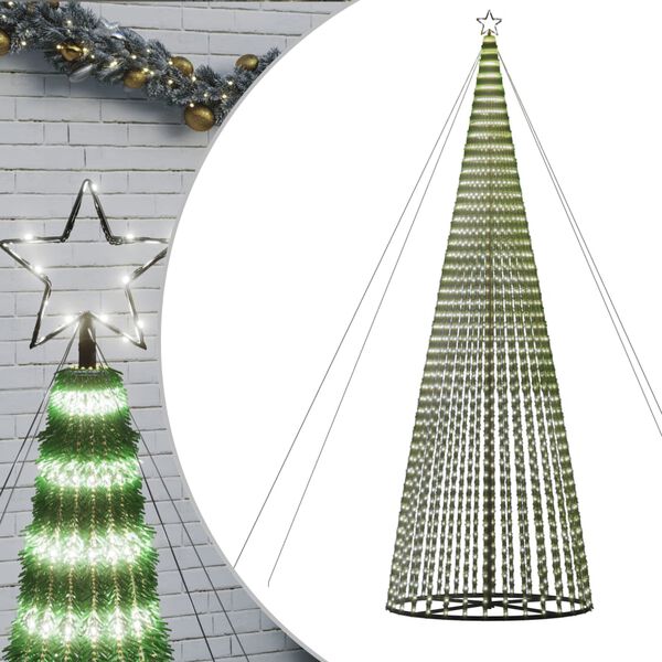 vidaXL LED Weihnachtsbaum 1544 LEDs Kaltwei&szlig; 500 cm