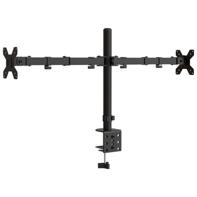 vidaXL Tischhalterung für 2 Monitore Schwarz Stahl VESA 75/100 mm