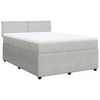 vidaXL Boxspringbett mit Matratze Hellgrau 140x200 cm Samt