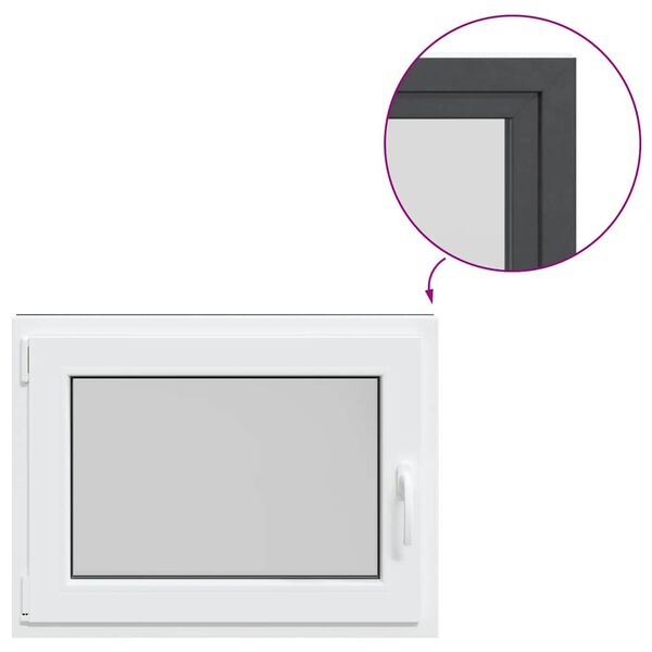 vidaXL Kellerfenster "RISOR" 80x70 cm Drehkipp DIN Links Anthrazit