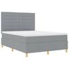 vidaXL Boxspringbett mit Matratze Hellgrau 140 x 190 cm Stoff