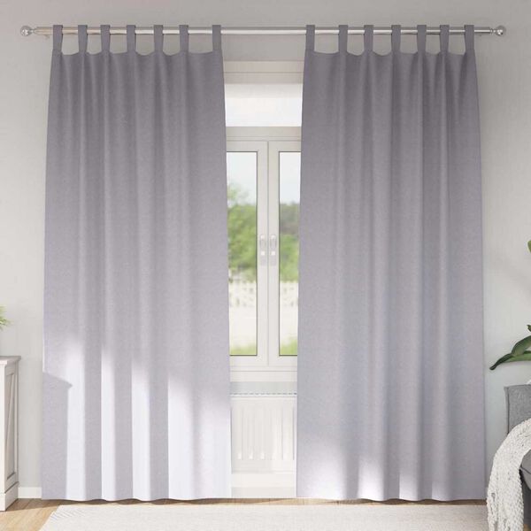 vidaXL Verdunkelungs-Vorh&auml;nge mit Ringen 2 pcs Metallic Grau