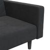 vidaXL Schlafsofa 2-Sitzer mit 2 Kissen Schwarz Samt