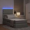 vidaXL Bett mit Stauraum und LED Hellgrau 90 x 190 cm Polyester