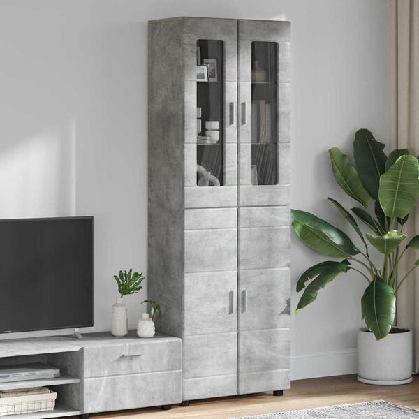 vidaXL Highboard FLORIN Beton Grau 60 x 35 x 182 cm Holzwerkstoff