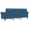 vidaXL 3-Sitzer-Sofa Blau 180 cm Samt