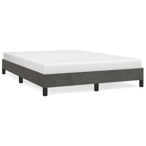 vidaXL Bettgestell ohne Matratze Dunkelgrau 140x190 cm Samt
