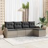 vidaXL Gartensofa-set 5 pcs Hellgrau Poly-Rattan